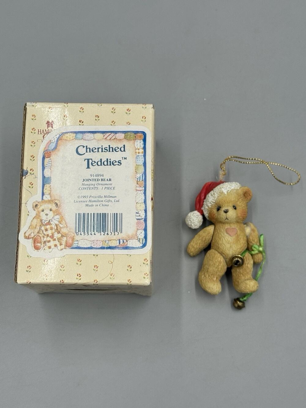 Vintage 1993 ENESCO Cherished Teddies Jointed Bear Ornament 914894